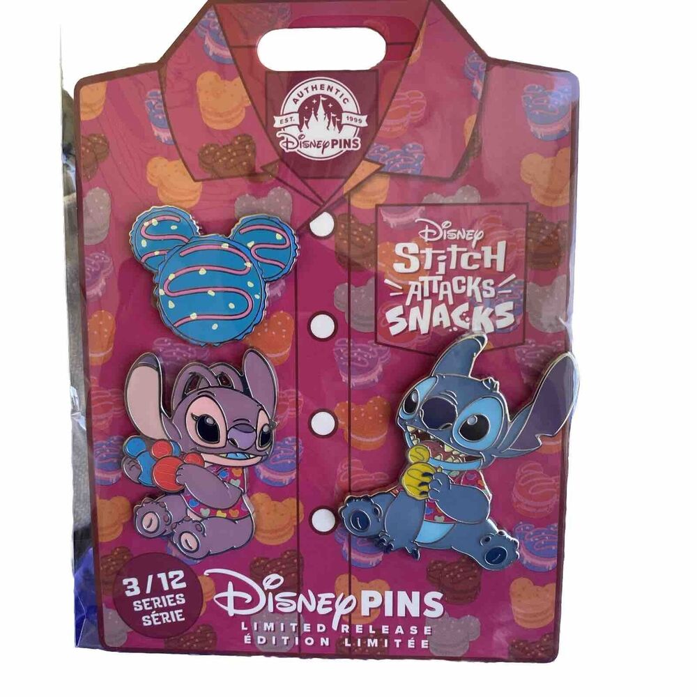 Disney Parks Pin Lilo & Stitch w Angel Attacks Snacks Macaroon Series 3/12 Pins
